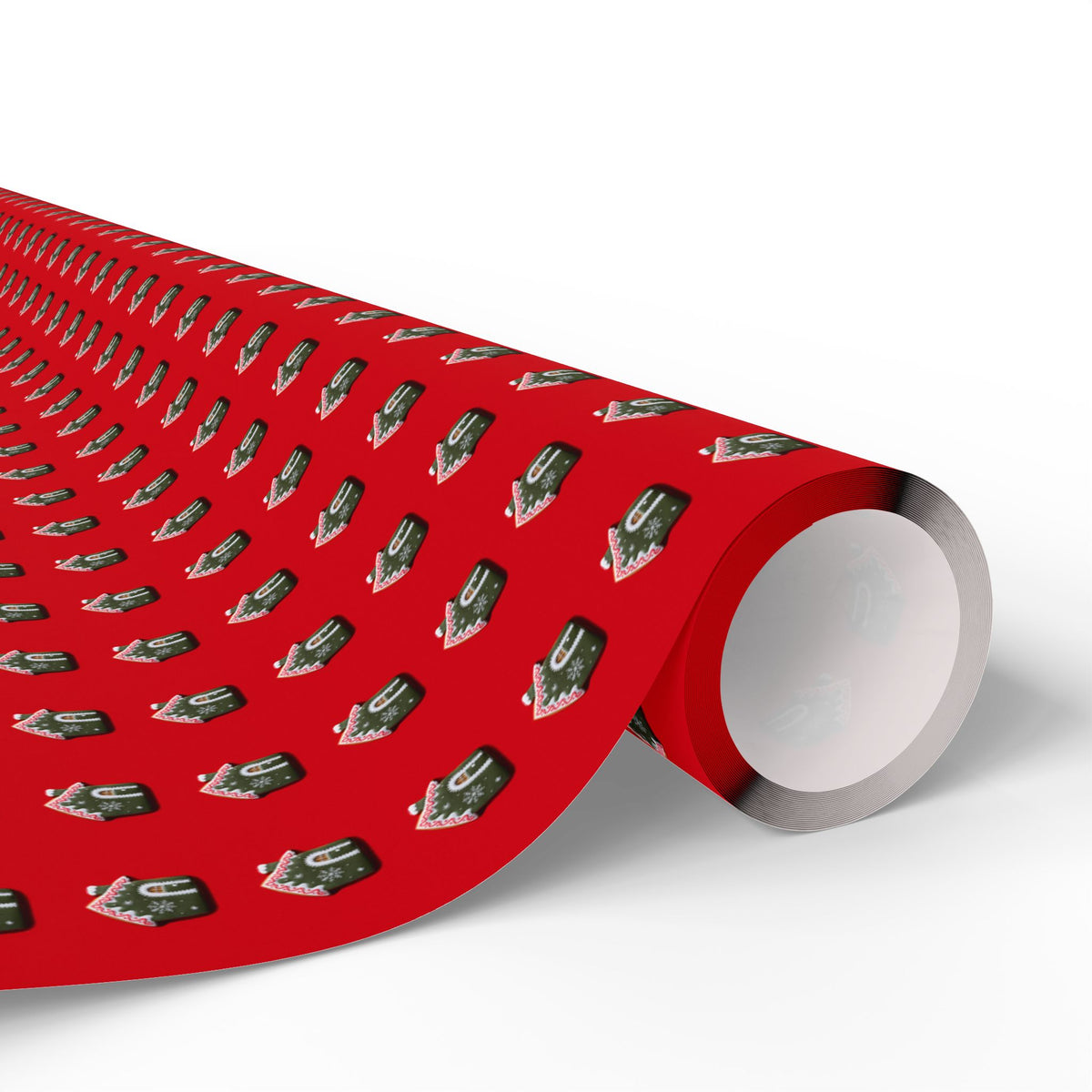 Christmas Decorated Gingerbread Houses Wrapping Paper | Holiday Gift Wrapping Paper Roll