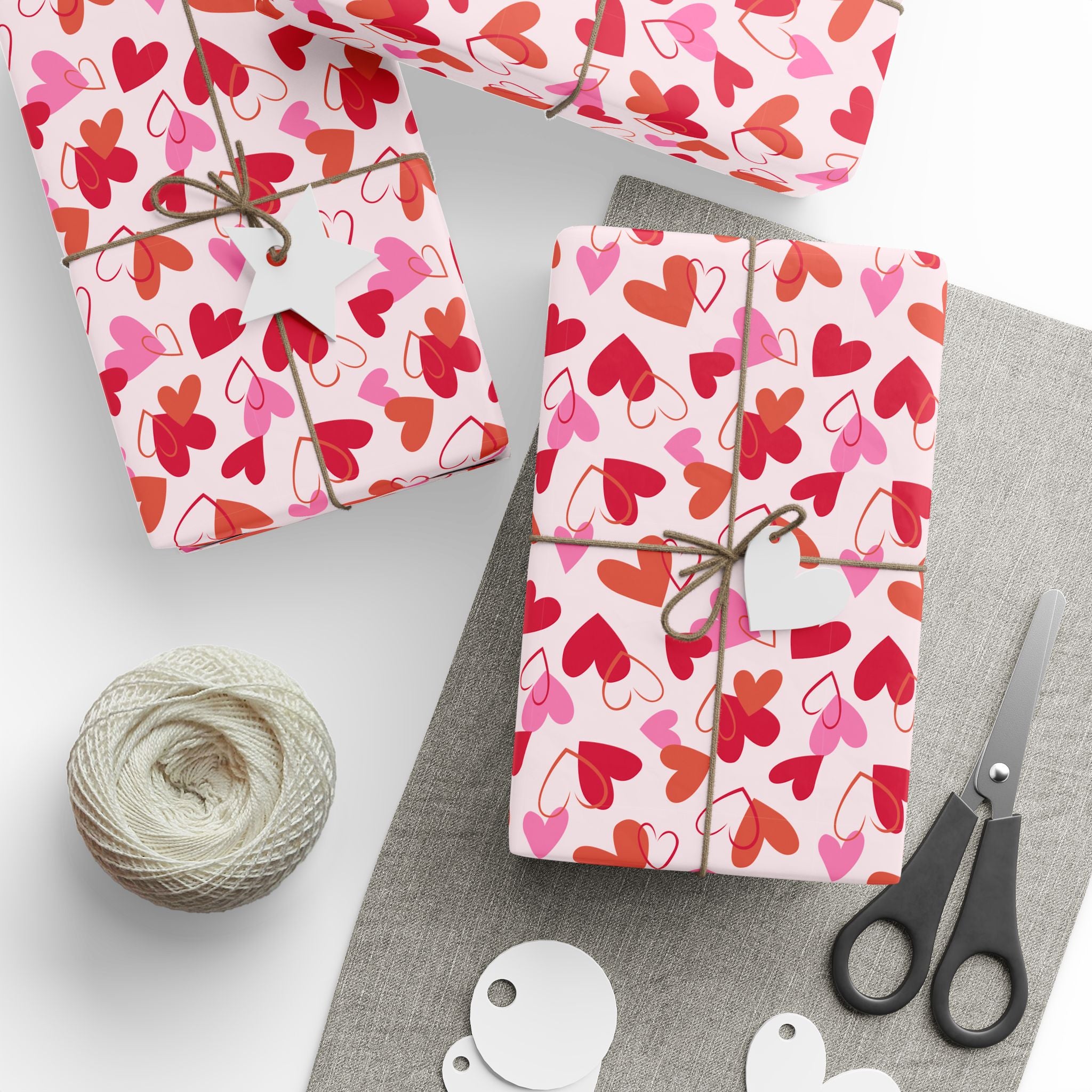 Valentine's Day Abstract Hearts Wrapping Paper | Holiday Gift Wrapping Paper Roll