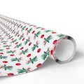 Christmas Mistletoe Ornaments Wrapping Paper | Holiday Gift Wrapping Paper Roll