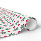 Christmas Mistletoe Ornaments Wrapping Paper | Holiday Gift Wrapping Paper Roll