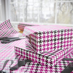 Houndstooth Wrapping Paper Design Hot Pink 013 - Holiday Gift Wrapping Paper Roll