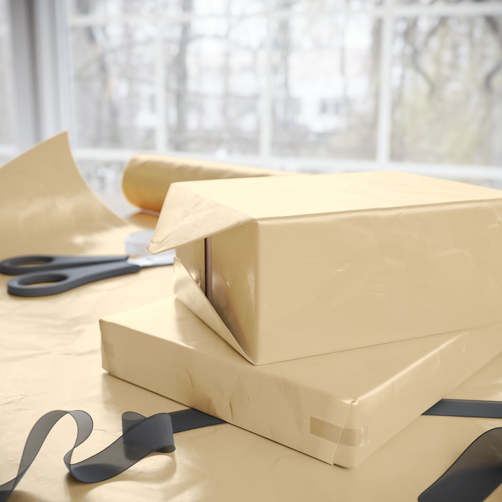 Solid Tan Wrapping Paper - Holiday Gift Wrapping Paper Roll