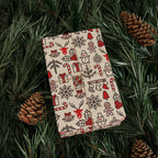 Christmas Vintage Lines Wrapping Paper | Holiday Gift Wrapping Paper Roll
