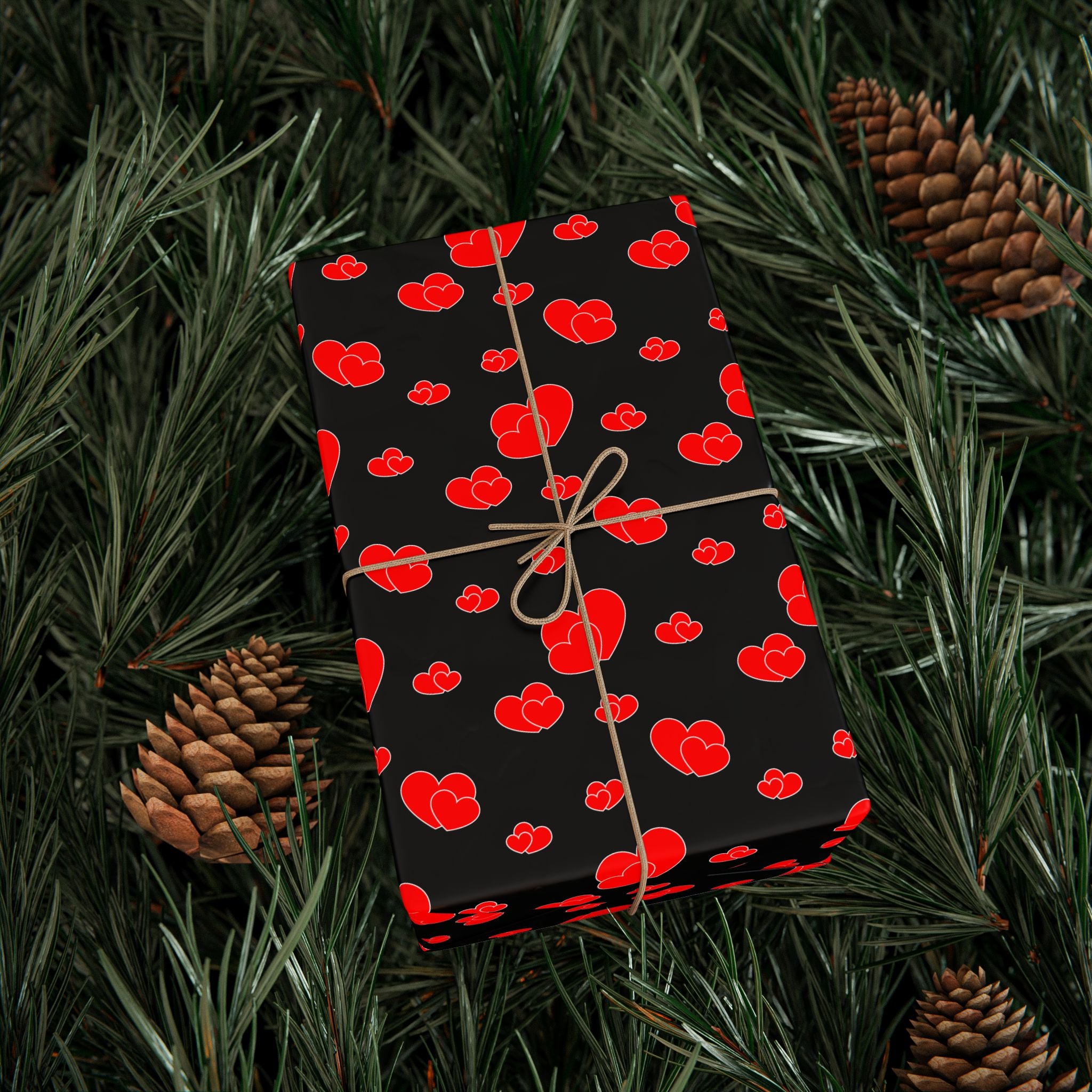Valentine's Day Hearts Adjoined Wrapping Paper | Holiday Gift Wrapping Paper Roll