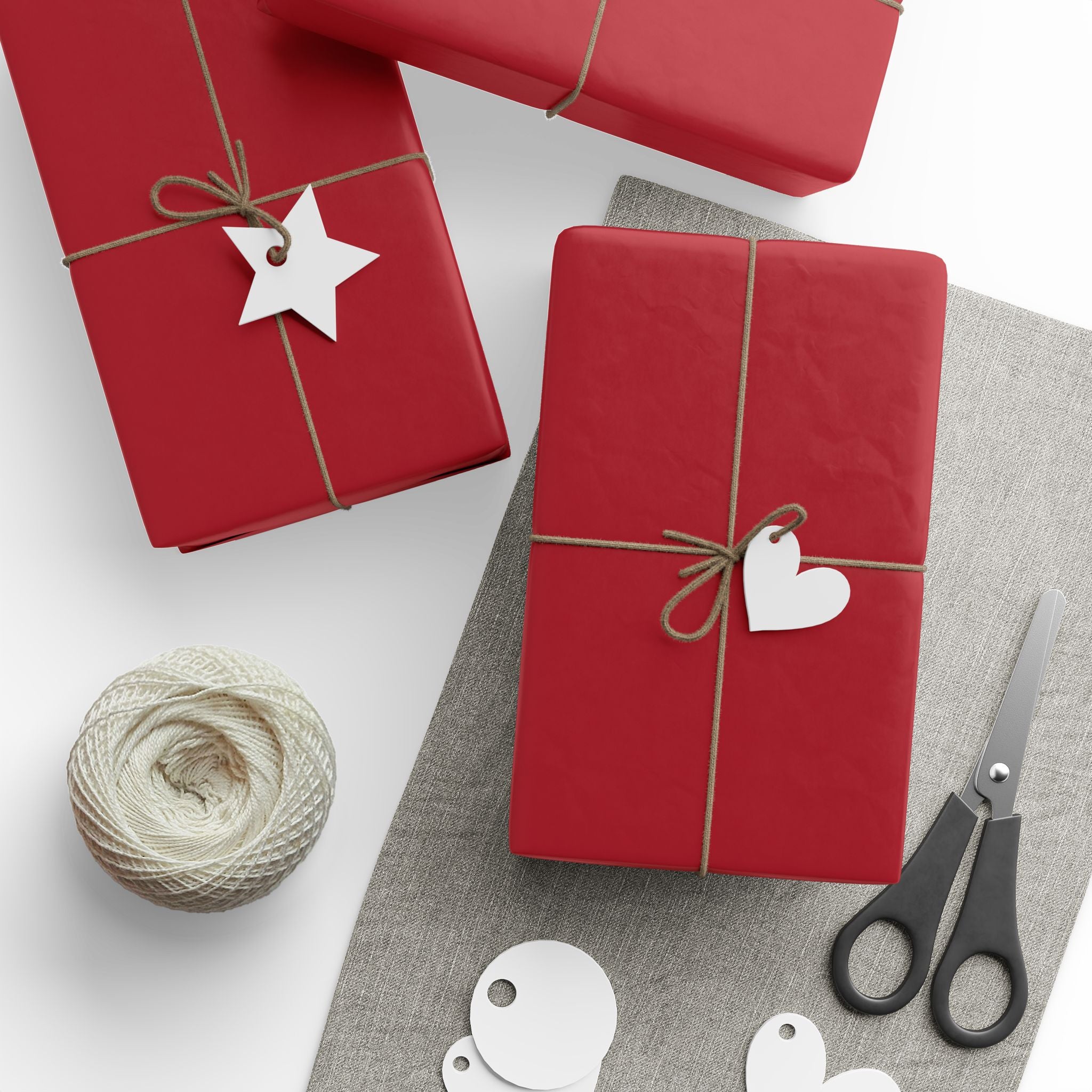Solid Cardinal Red Wrapping Paper - Holiday Gift Wrapping Paper Roll