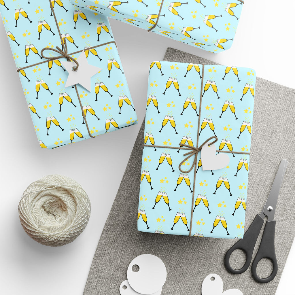 New Year's Champagne Toast Wrapping Paper - Holiday Gift Wrapping Paper Roll