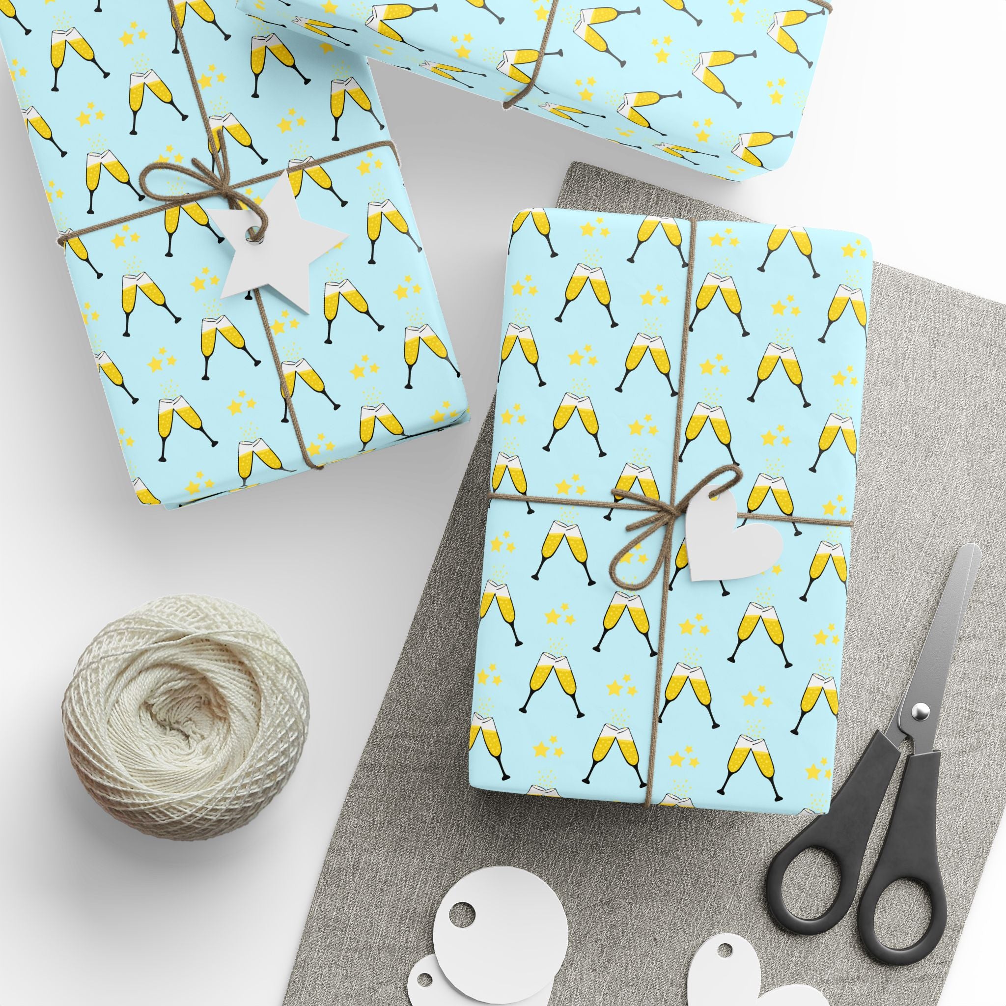 New Year's Champagne Toast Wrapping Paper - Holiday Gift Wrapping Paper Roll