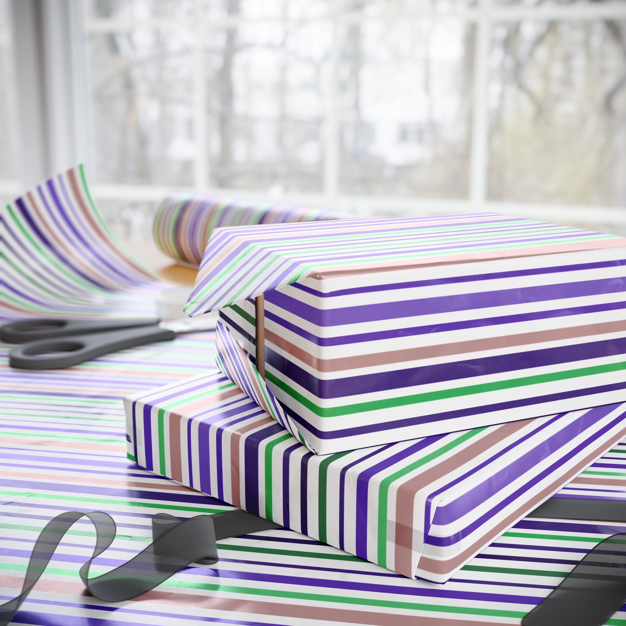 Stripe Design 010 Wrapping Paper - Holiday Gift Wrapping Paper Roll