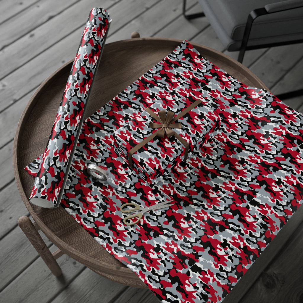 Ohio State Buckeyes Inspired Camoflauge Wrapping Paper - Holiday Gift Wrapping Paper Roll