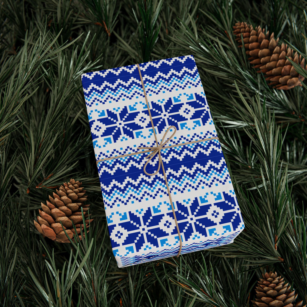 Christmas Ugly Blue Snowflakes Wrapping Paper | Holiday Gift Wrapping Paper