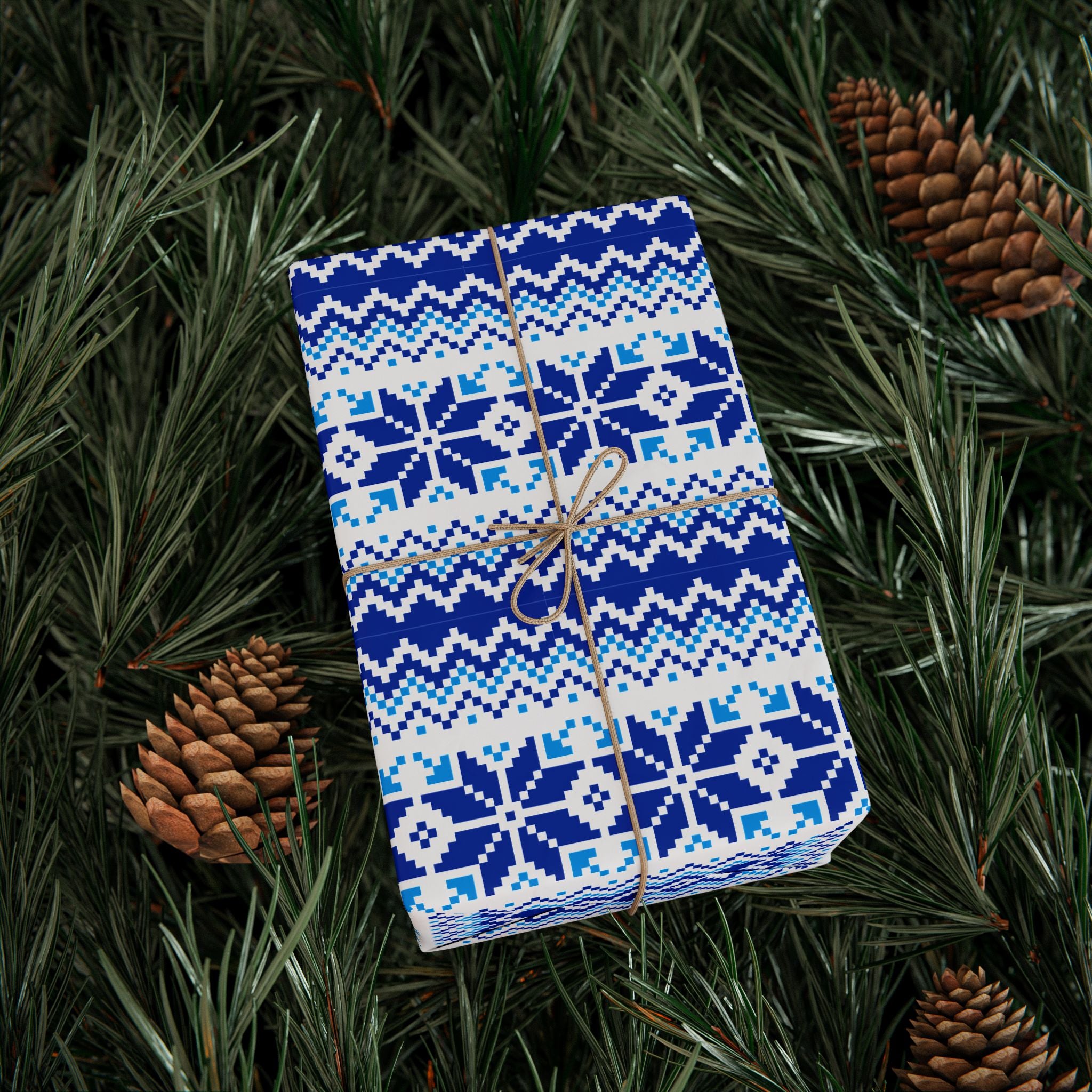 Christmas Ugly Blue Snowflakes Wrapping Paper | Holiday Gift Wrapping Paper