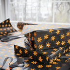 Day of the Dead Ornamental Flowers Wrapping Paper | Holiday Gift Wrapping Paper Roll
