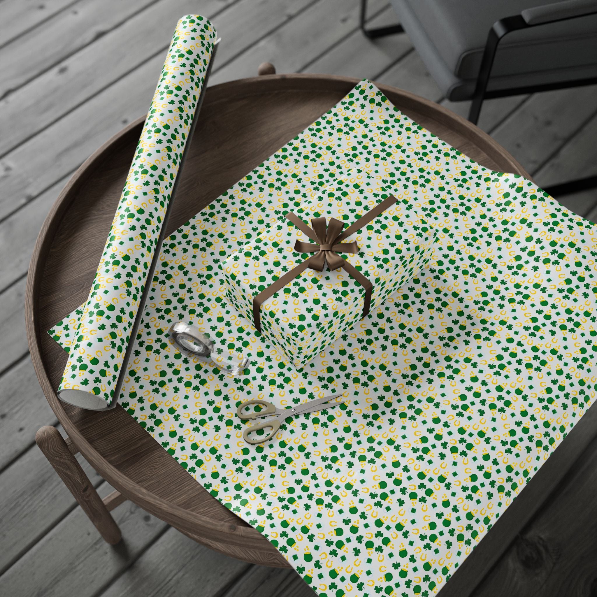 St Patrick's Day Luck of the Irish Wrapping Paper | Holiday Gift Wrapping Paper Roll