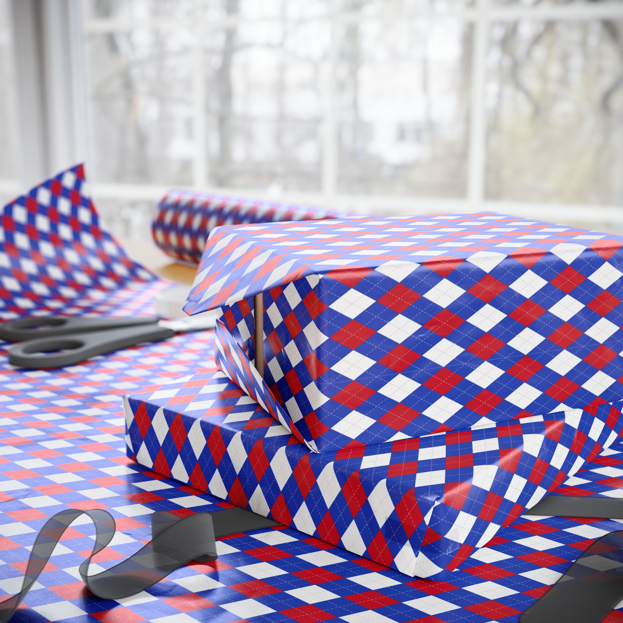 Argyle Design 008 Wrapping Paper - Holiday Gift Wrapping Paper Roll