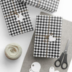 Houndstooth Wrapping Paper Design Black 001 - Holiday Gift Wrapping Paper Roll