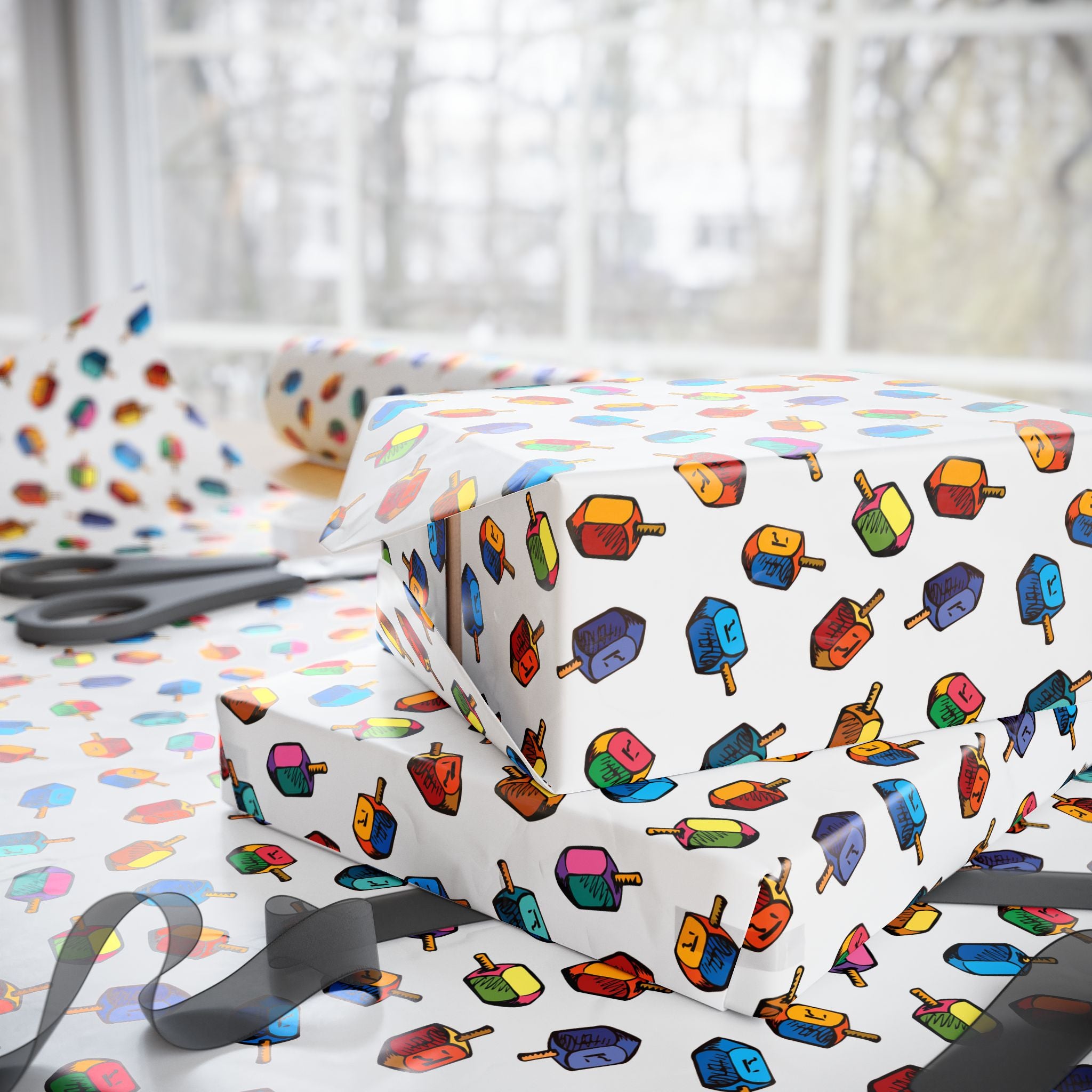 Hanukkah Dreidel Dreidel Dreidel Wrapping Paper | Holiday Gift Wrapping Paper Roll