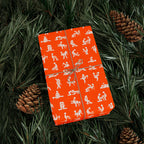 NSFW Stick Figure X Rated Fun on Orange Wrapping Paper - Holiday Gift Wrapping Paper Roll
