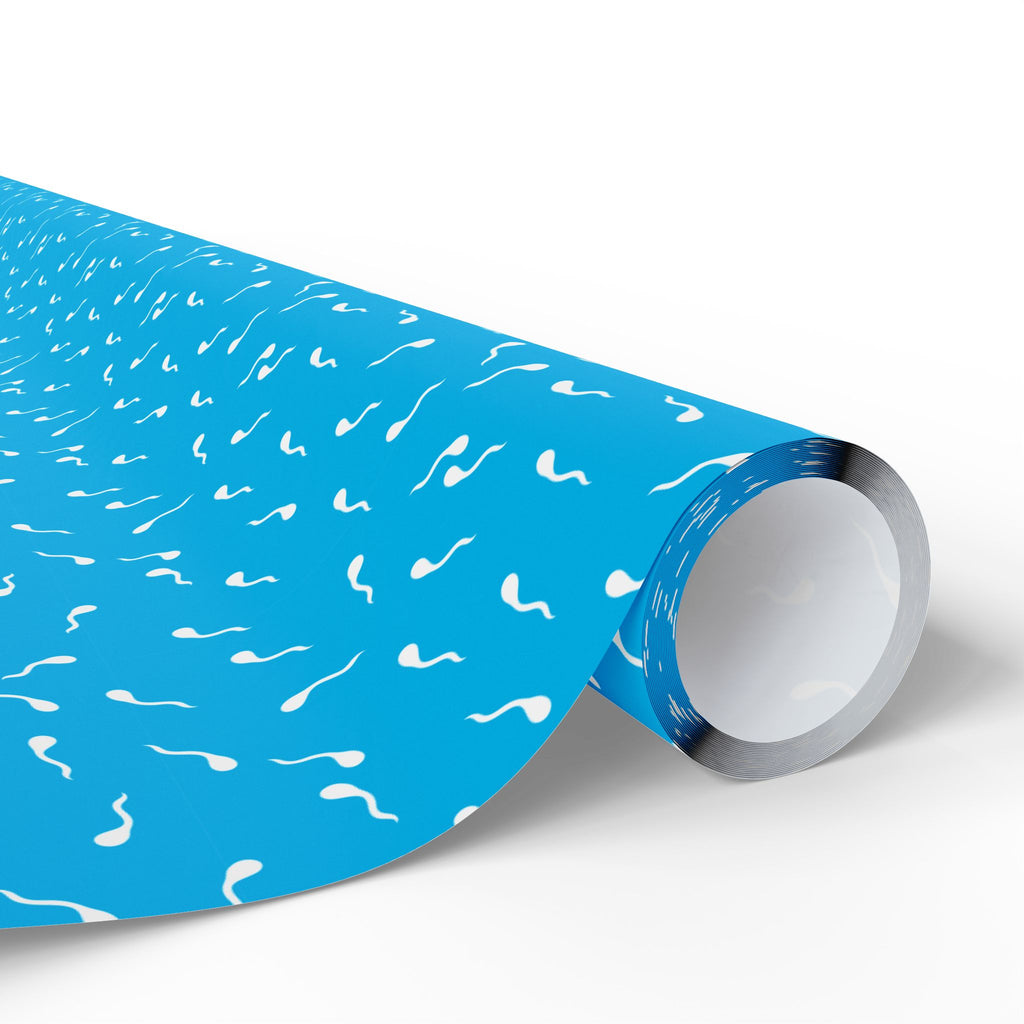 NSFW Late Night Swimmers on Sky Blue Wrapping Paper - Holiday Gift Wrapping Paper Roll