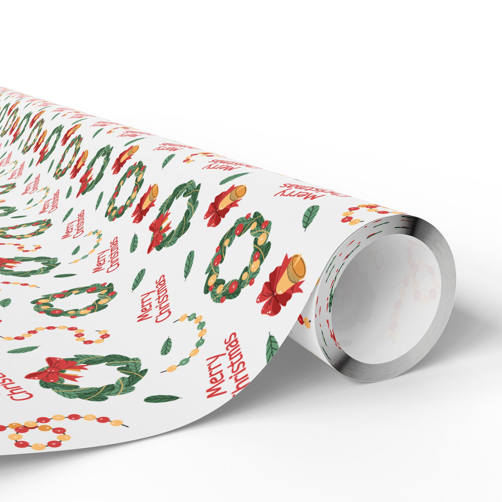 Christmas Merry Christmas Garland Wrapping Paper | Holiday Gift Wrapping Paper Roll