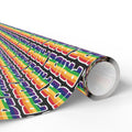 Gay Pride Bold Rainbow Script Wrapping Paper Design | Holiday Gift Wrapping Paper Roll
