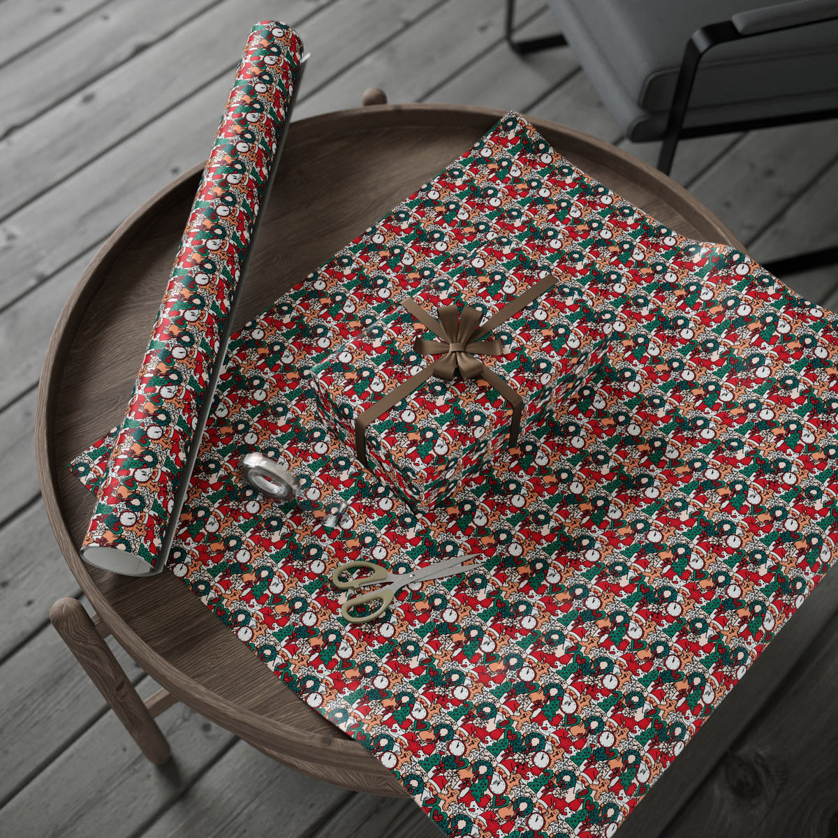 Hand Drawn Doodles Wrapping Paper | Holiday Gift Wrapping Paper Roll
