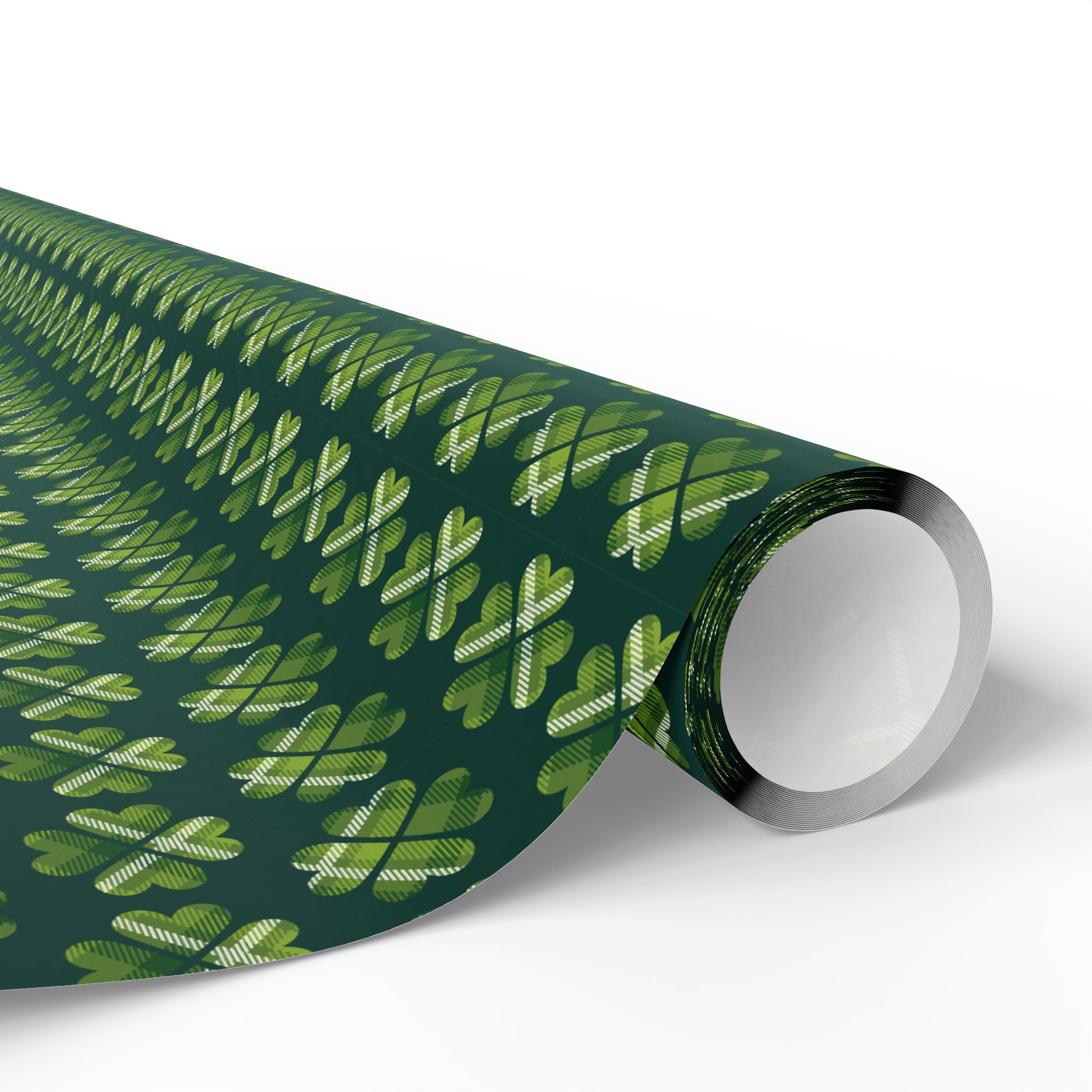 St Patrick's Day Tartan Clover Wrapping Paper | Holiday Gift Wrapping Paper Roll