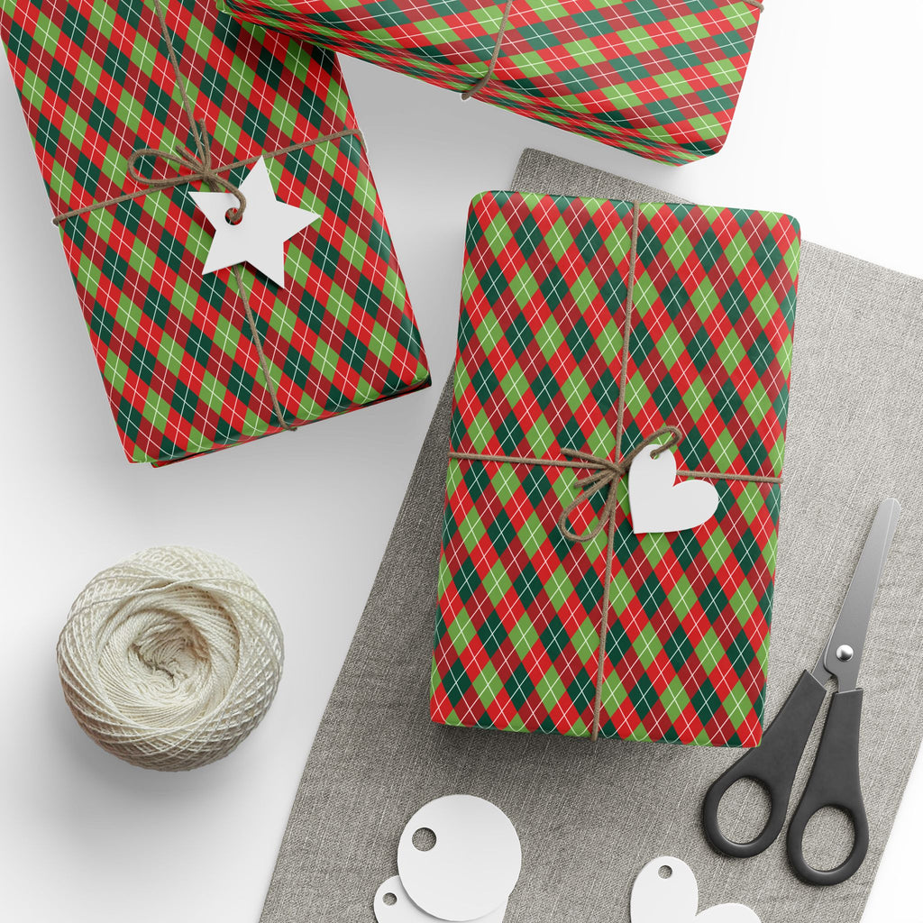 Argyle Design 030 Wrapping Paper - Holiday Gift Wrapping Paper Roll