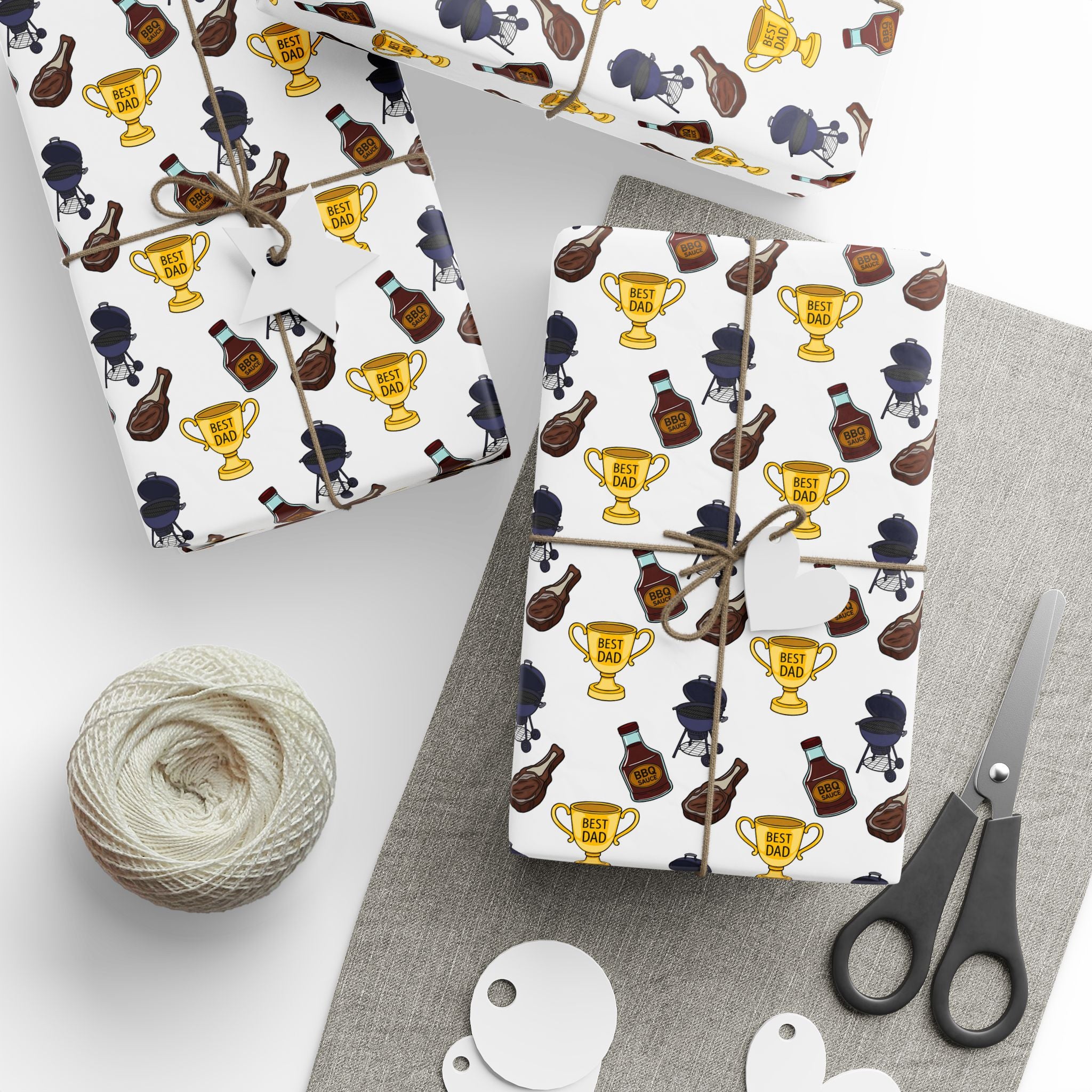 Father's Day Best Dad Cookout Wrapping Paper - Holiday Gift Wrapping Paper Roll