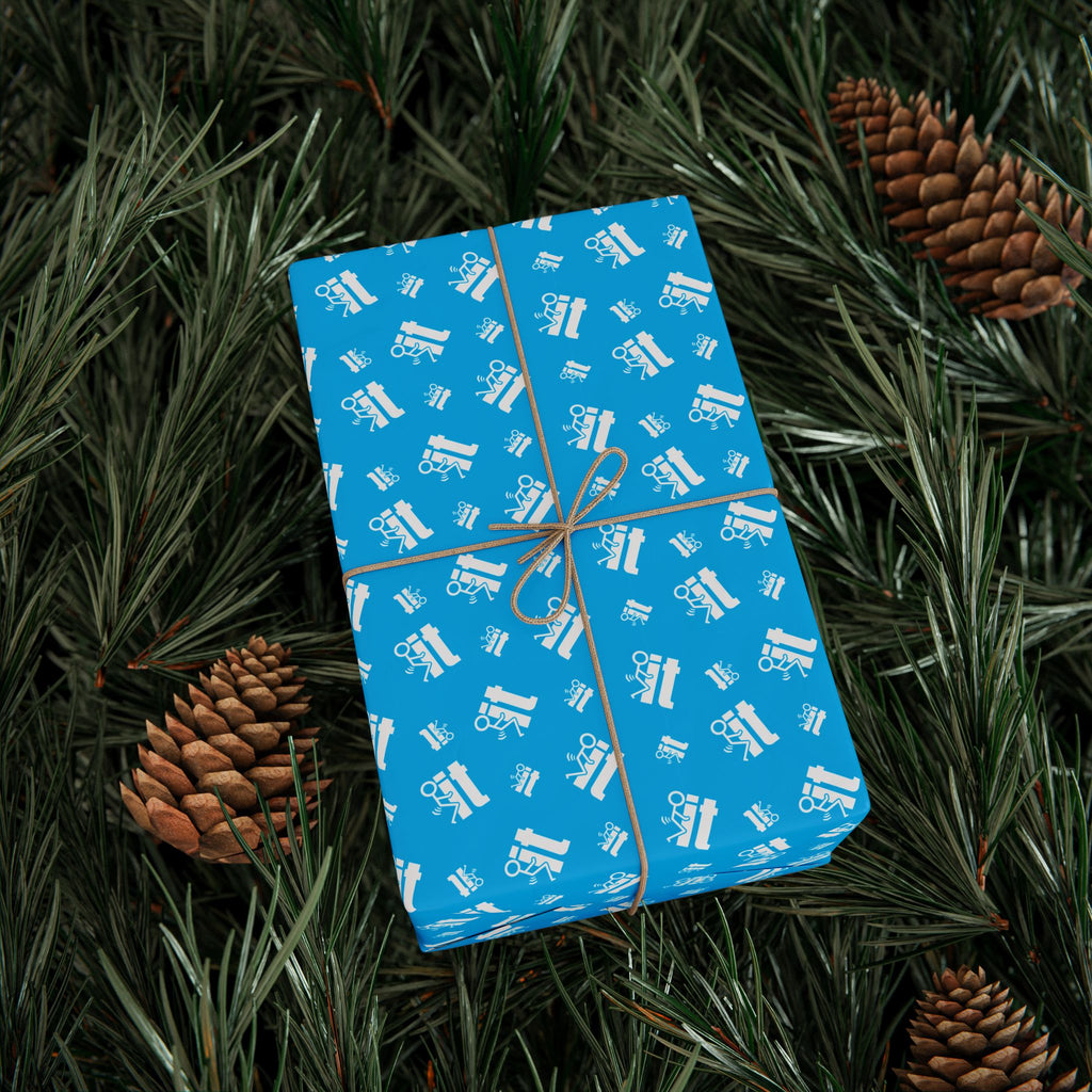 NSFW "F#ck It" Meme on Sky Blue Wrapping Paper - Holiday Gift Wrapping Paper Roll