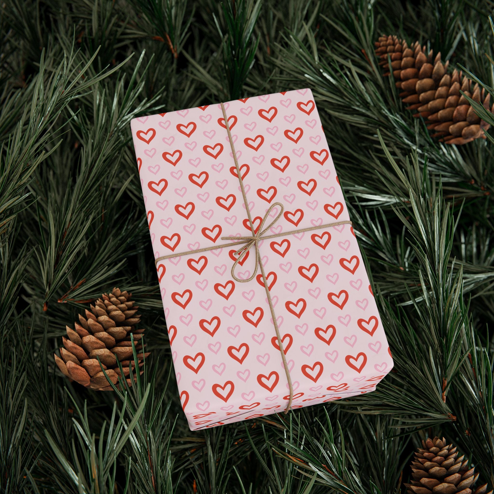 Valentine's Day Pastel Pinks Wrapping Paper | Holiday Gift Wrapping Paper Roll