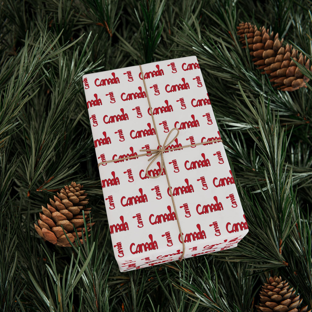 Canada Day Script Canada Wrapping Paper - Holiday Gift Wrapping Paper Roll