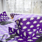 Halloween Vibrant Ghosts on Purple Wrapping Paper | Holiday Gift Wrapping Paper Roll