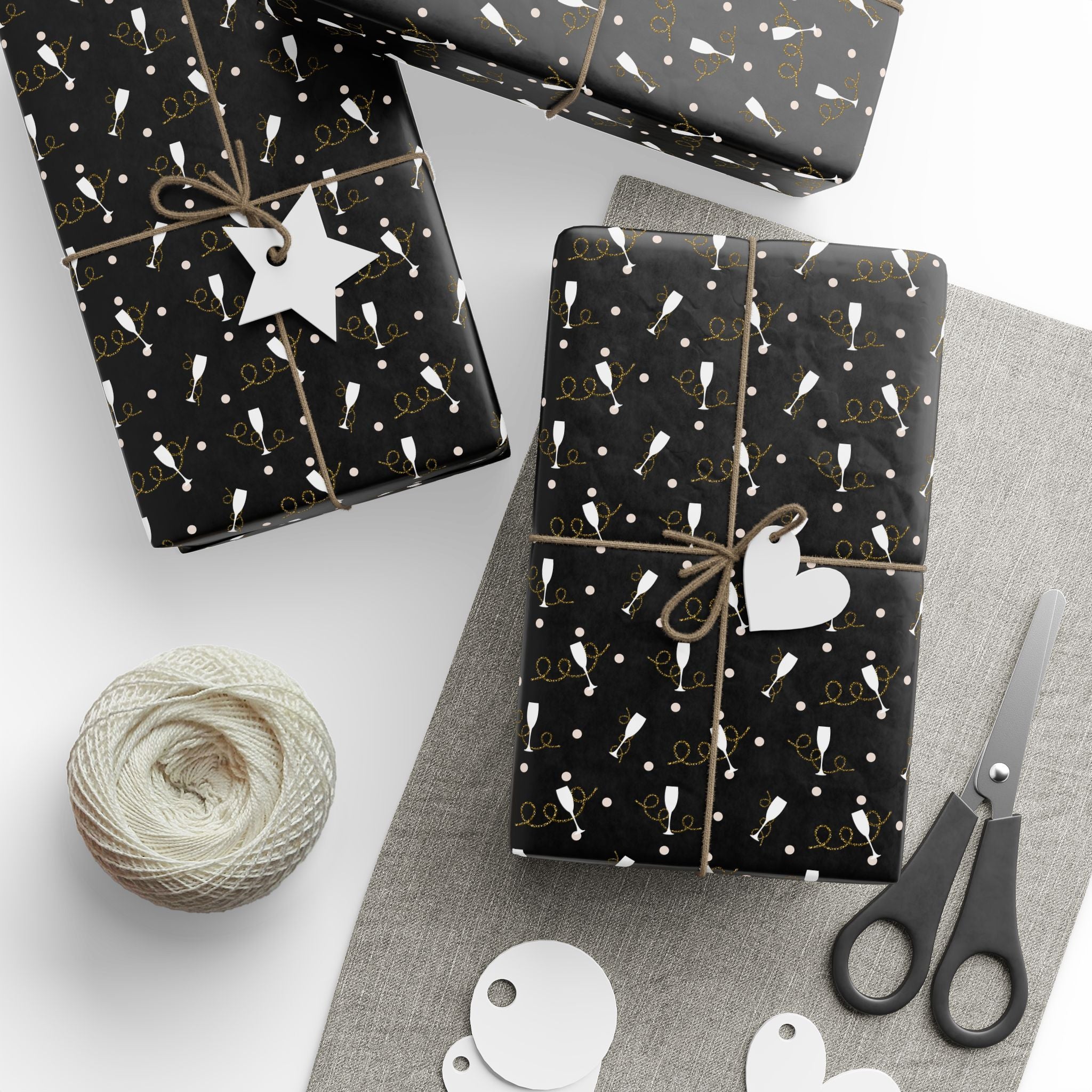 New Year's Serpentine Confetti Wrapping Paper - Holiday Gift Wrapping Paper Roll