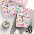 Thank You Cursive Flowers Wrapping Paper Design | Holiday Gift Wrapping Paper Roll