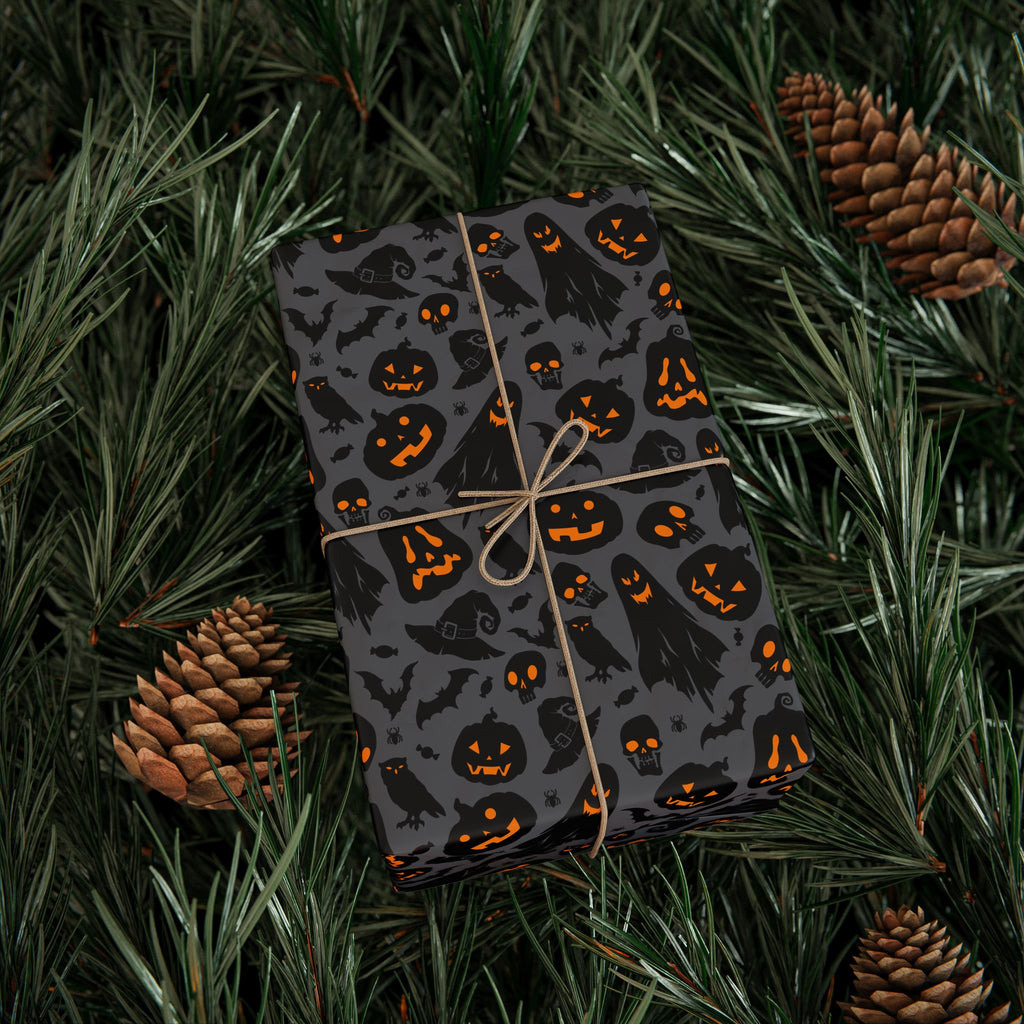 Halloween Ghost Night Wrapping Paper | Holiday Gift Wrapping Paper Roll