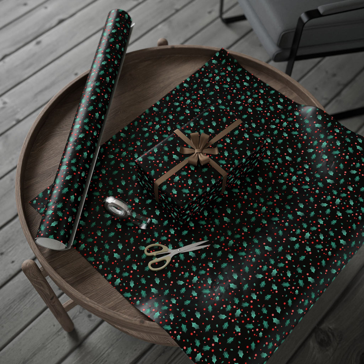 Christmas Boughs of Holly Wrapping Paper | Holiday Gift Wrapping Paper