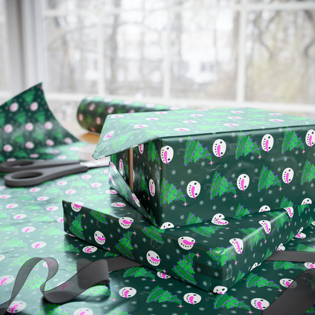 Christmas Carrot Nosed Snowman Wrapping Paper | Holiday Gift Wrapping Paper Roll