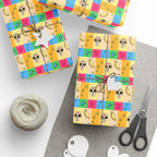 Day of the Dead Checkerboard Skulls Wrapping Paper | Holiday Gift Wrapping Paper Roll