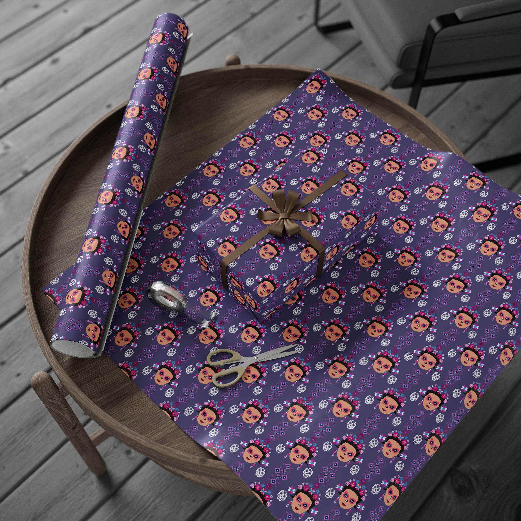 Day of the Dead Calavera Catrina Wrapping Paper | Holiday Gift Wrapping Paper Roll