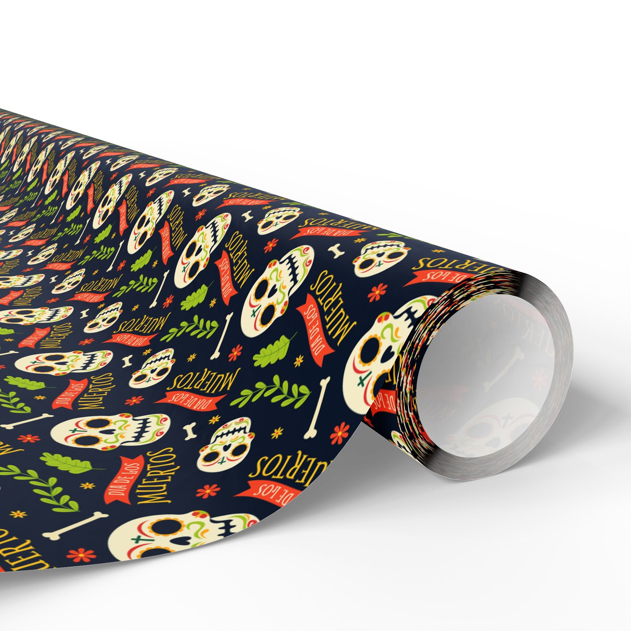 Day of the Dead Muertos Skulls Wrapping Paper | Holiday Gift Wrapping Paper Roll