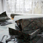 Day of the Dead Sugar Skull Outlines Wrapping Paper | Holiday Gift Wrapping Paper Roll