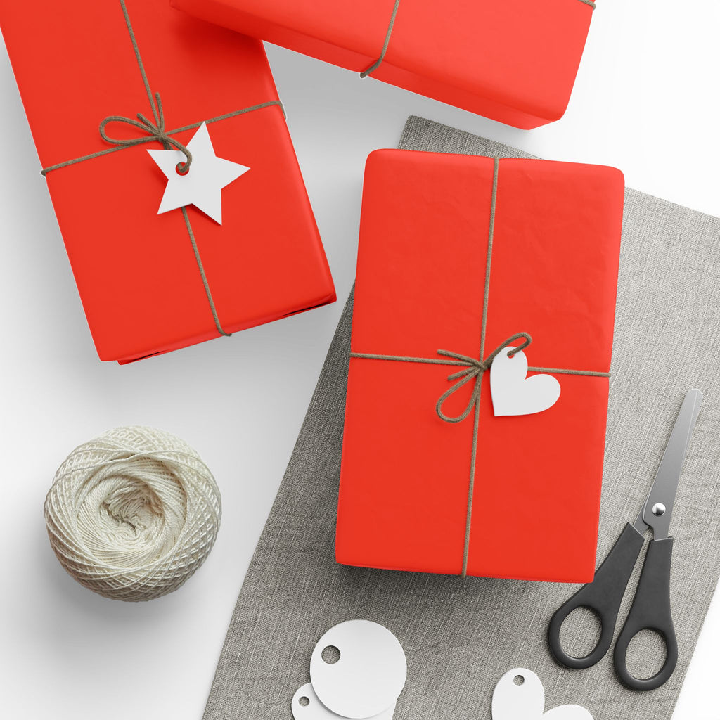 Solid Bright Red Wrapping Paper - Holiday Gift Wrapping Paper Roll