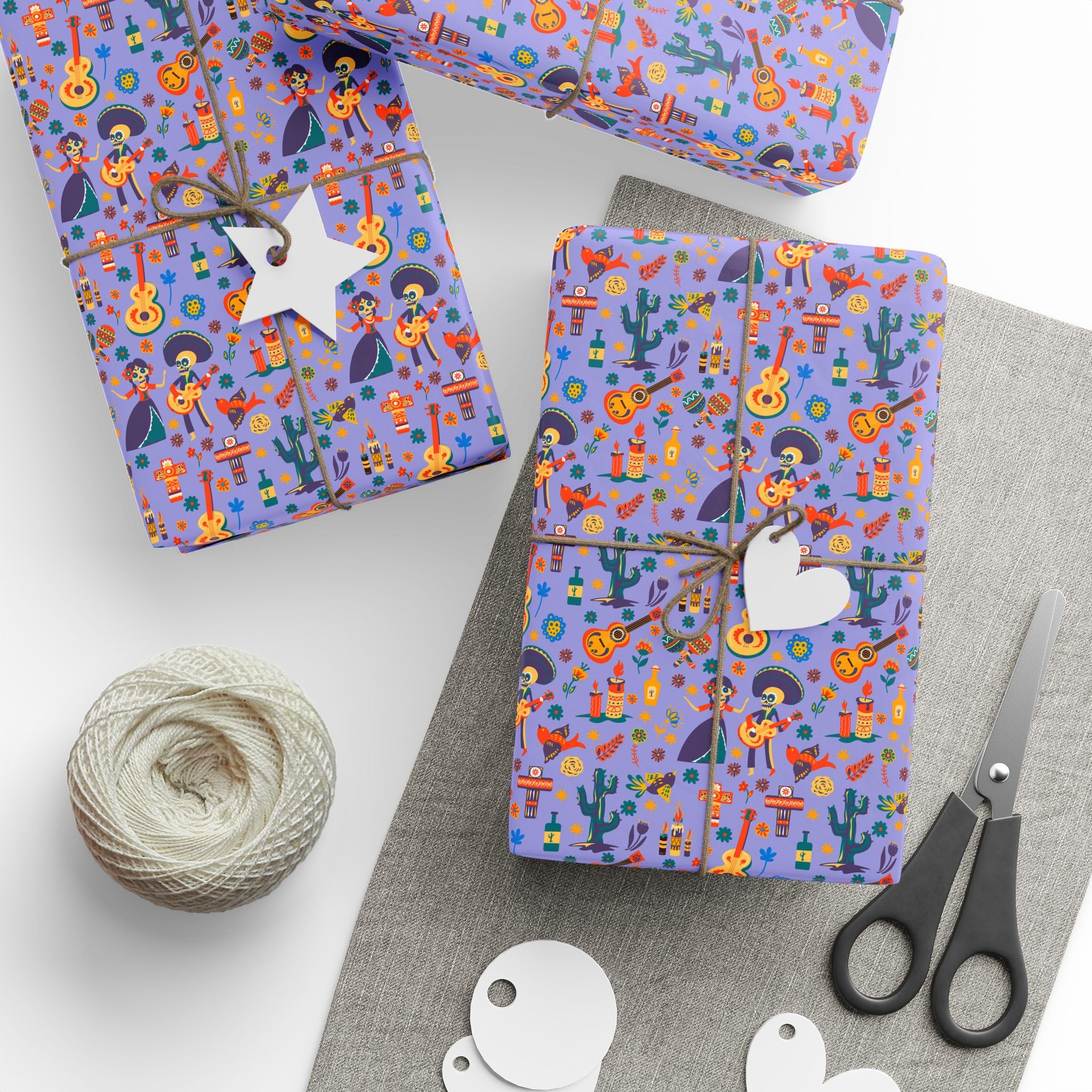 Day of the Dead Mariachi Bones Wrapping Paper | Holiday Gift Wrapping Paper Roll