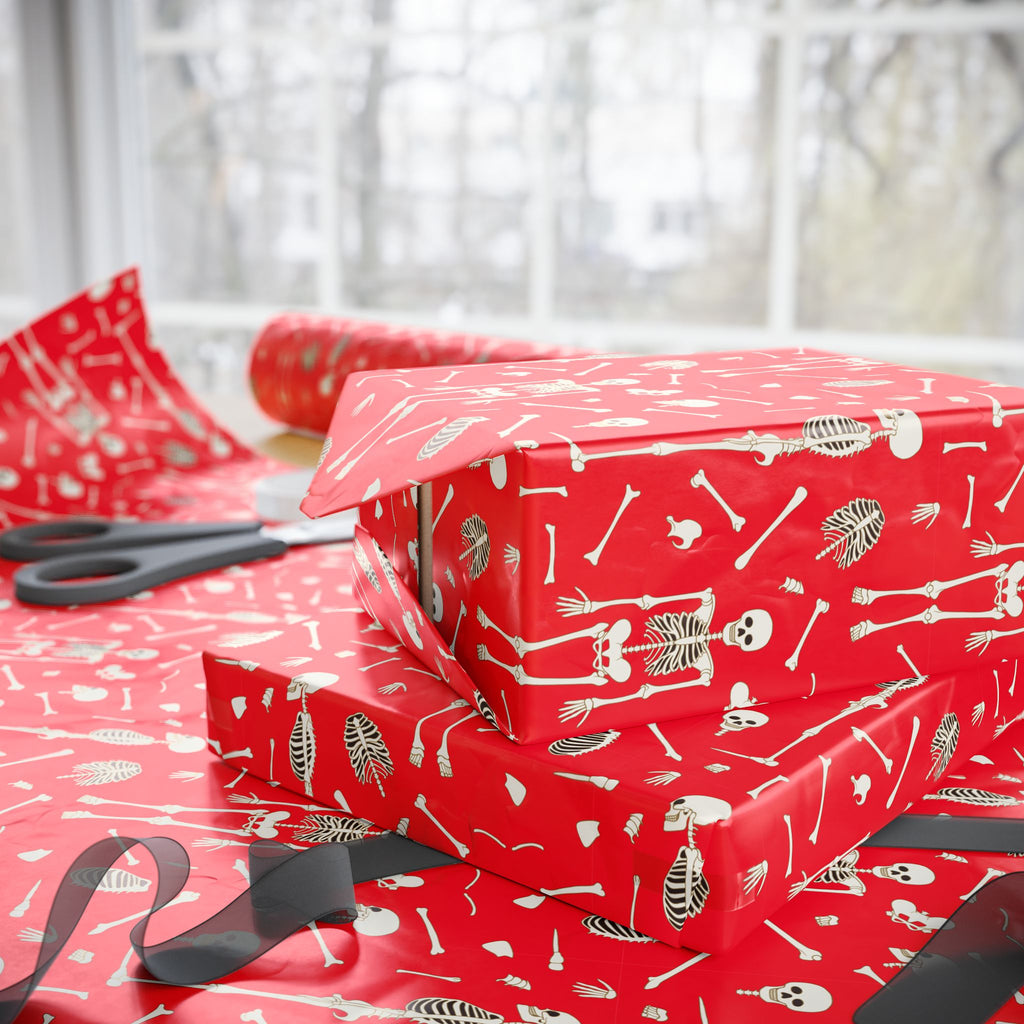 Halloween Dancing Skeletons Wrapping Paper | Holiday Gift Wrapping Paper Roll