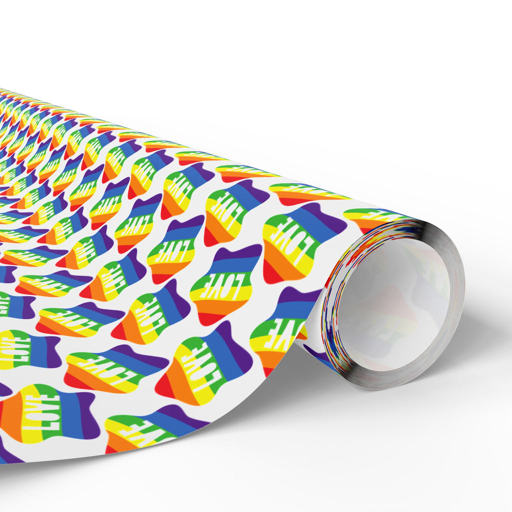 Pride Rainbow Love Blurbs Wrapping Paper Design | Holiday Gift Wrapping Paper Roll