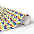 Pride Rainbow Love Blurbs Wrapping Paper Design | Holiday Gift Wrapping Paper Roll
