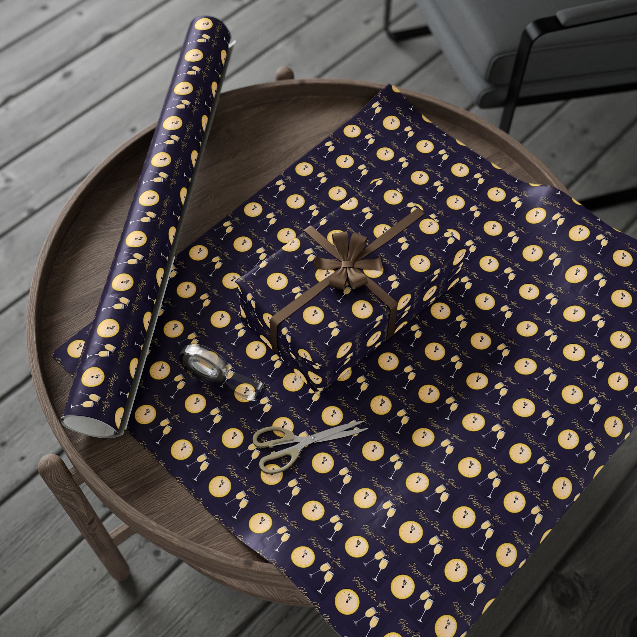 New Year's Midnight Toast Wrapping Paper - Holiday Gift Wrapping Paper Roll