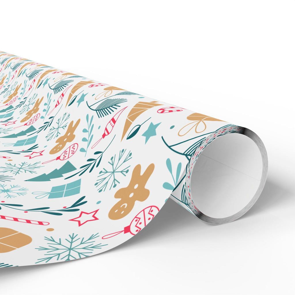 Christmas Geometric Winter Wrapping Paper | Holiday Gift Wrapping Paper Roll