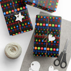 Christmas Ugly Lights Black Wrapping Paper | Holiday Gift Wrapping Paper Roll