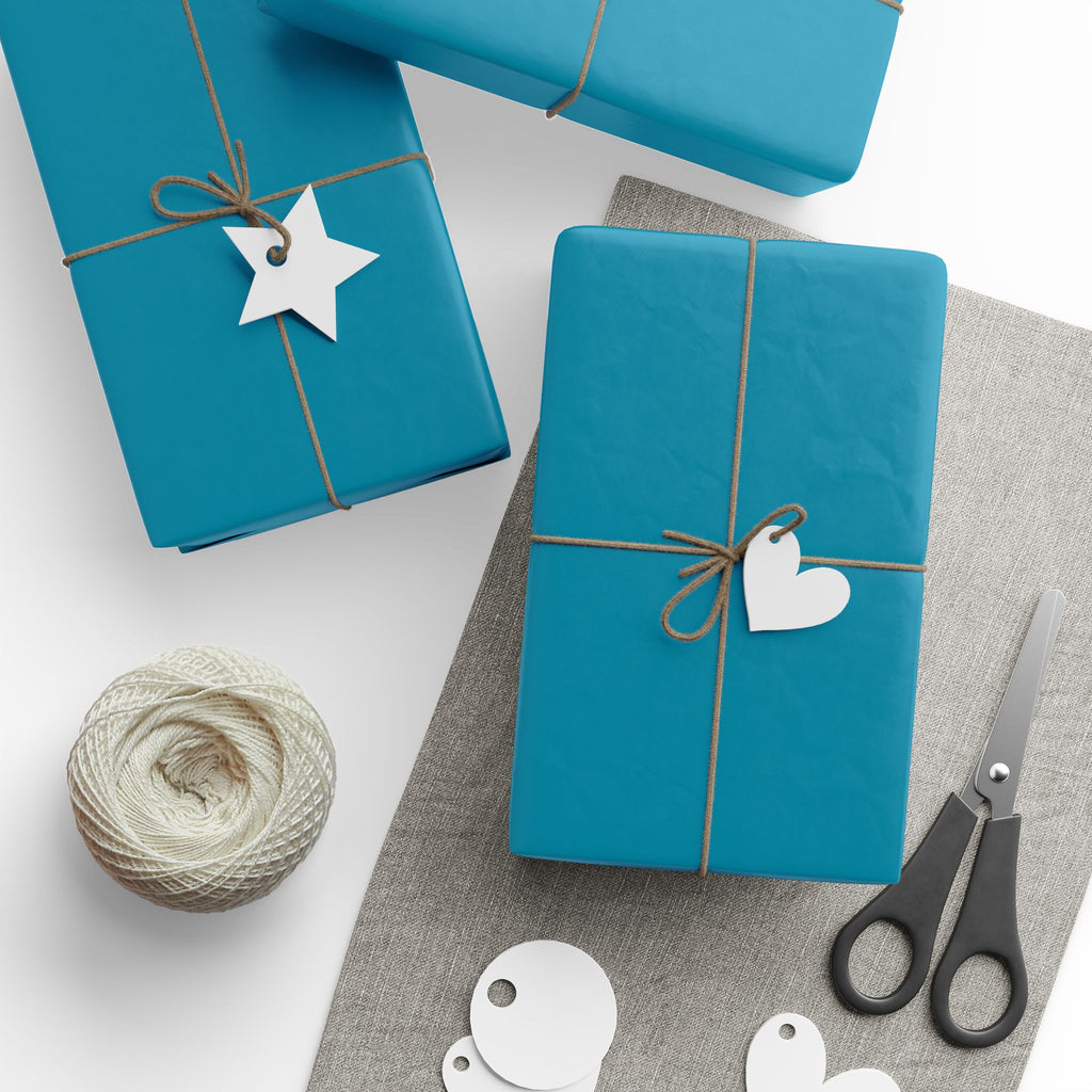 Solid Teal Wrapping Paper - Holiday Gift Wrapping Paper Roll